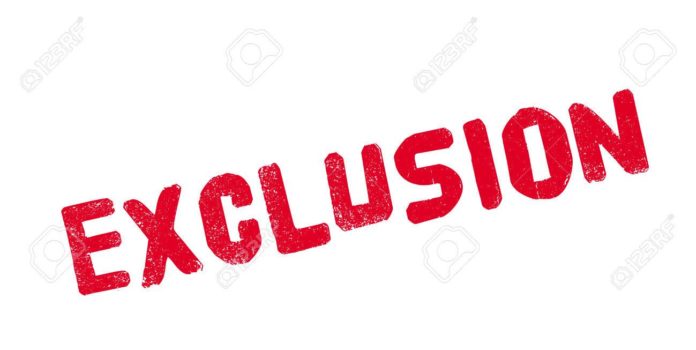 Exclusion rubber stamp