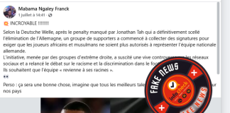 Faux : Aucune pétition ne réclame l’exclusion des joueurs africains de la Mannschaft