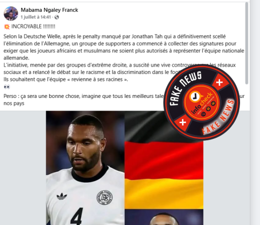 Faux : Aucune pétition ne réclame l’exclusion des joueurs africains de la Mannschaft